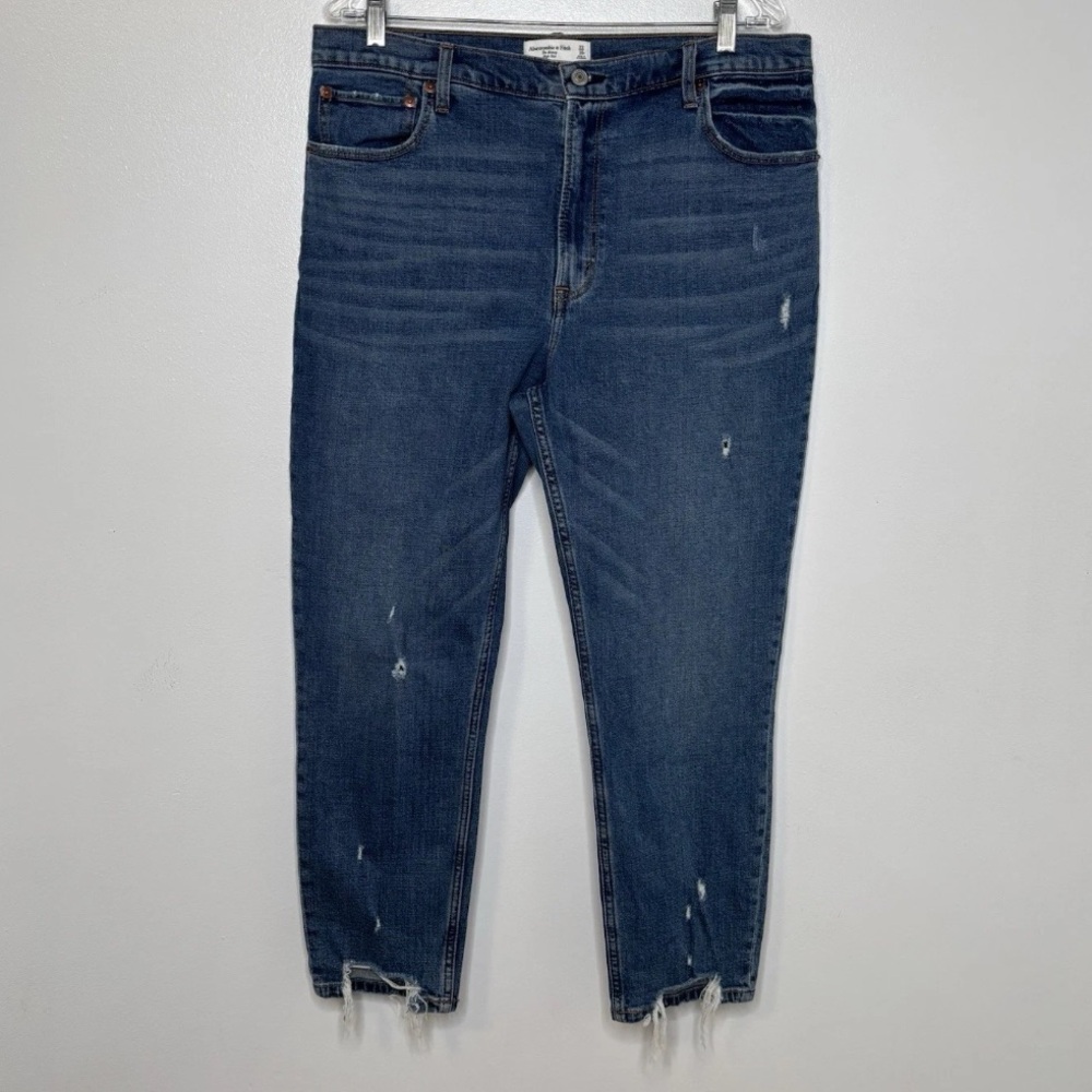 Abercrombie The Skinny Distressed Blue Women's Jeans